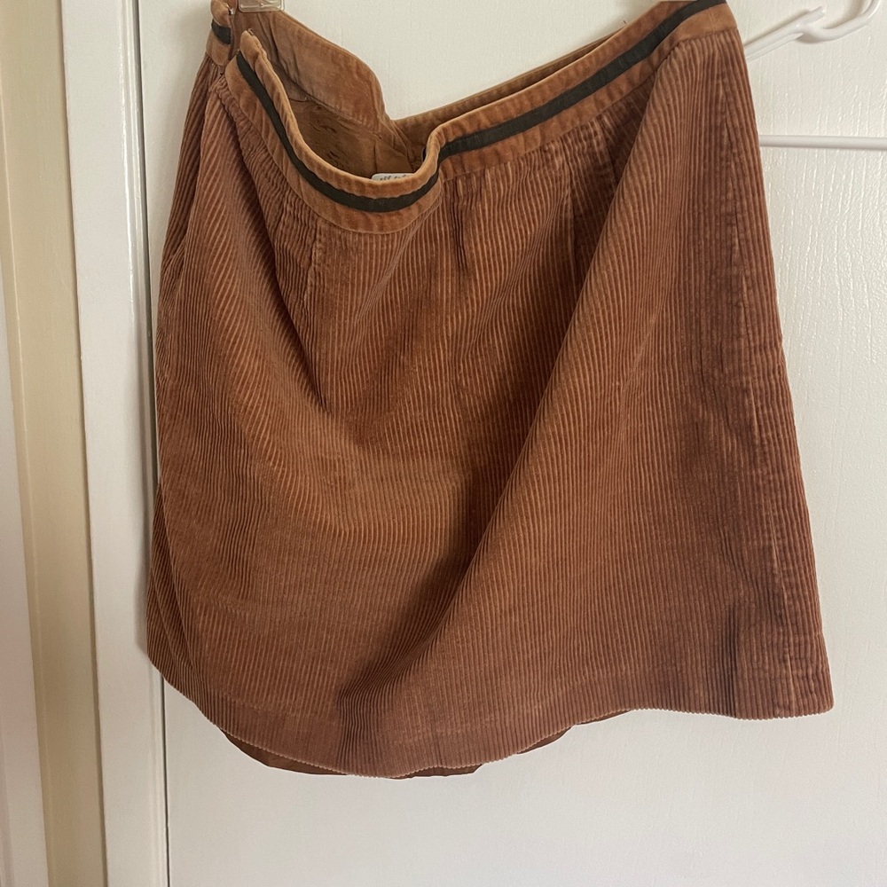 LOFT Brown Ribbed Mini Skirt Casual